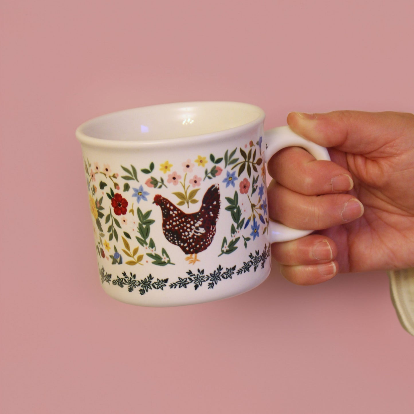 Chicken Folk Floral Mug