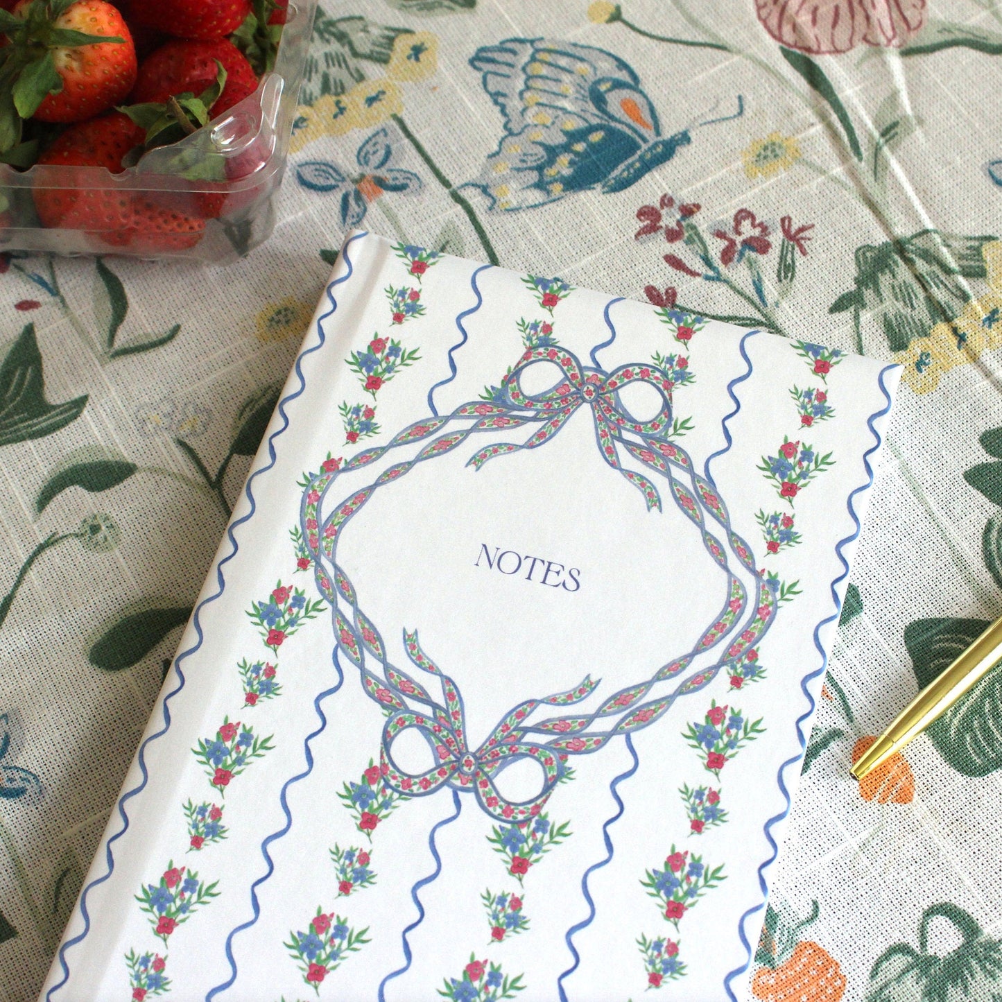 Blue Cottage Floral Notebook