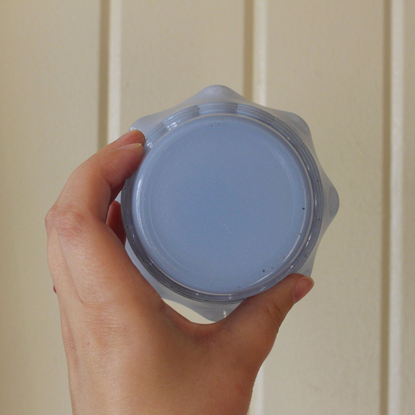Vintage Baby Blue Scalloped Ruffle Edge Vase