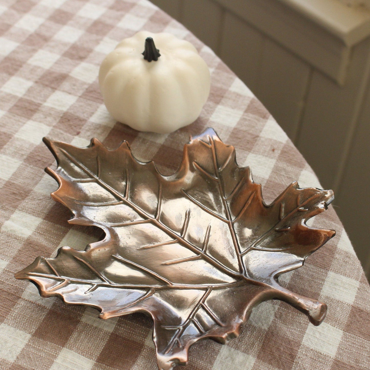 Vintage Leaf-Shaped Trinket Dish