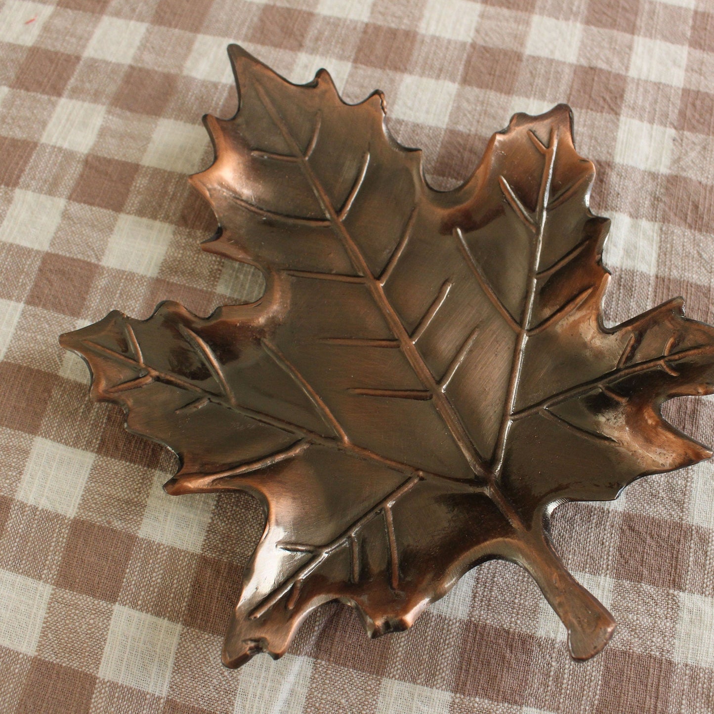 Vintage Leaf-Shaped Trinket Dish