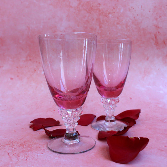 Vintage Pink Glasses Set of 2