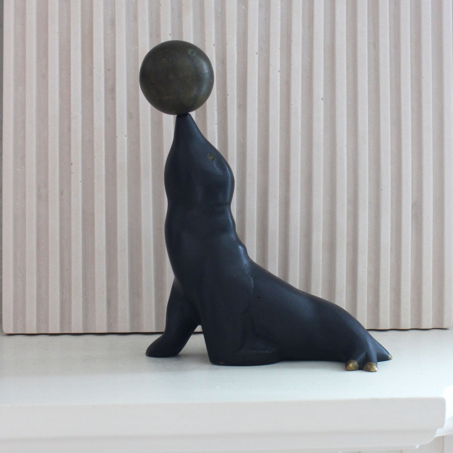 Vintage Seal Figurine with Ball