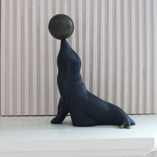 Vintage Seal Figurine with Ball