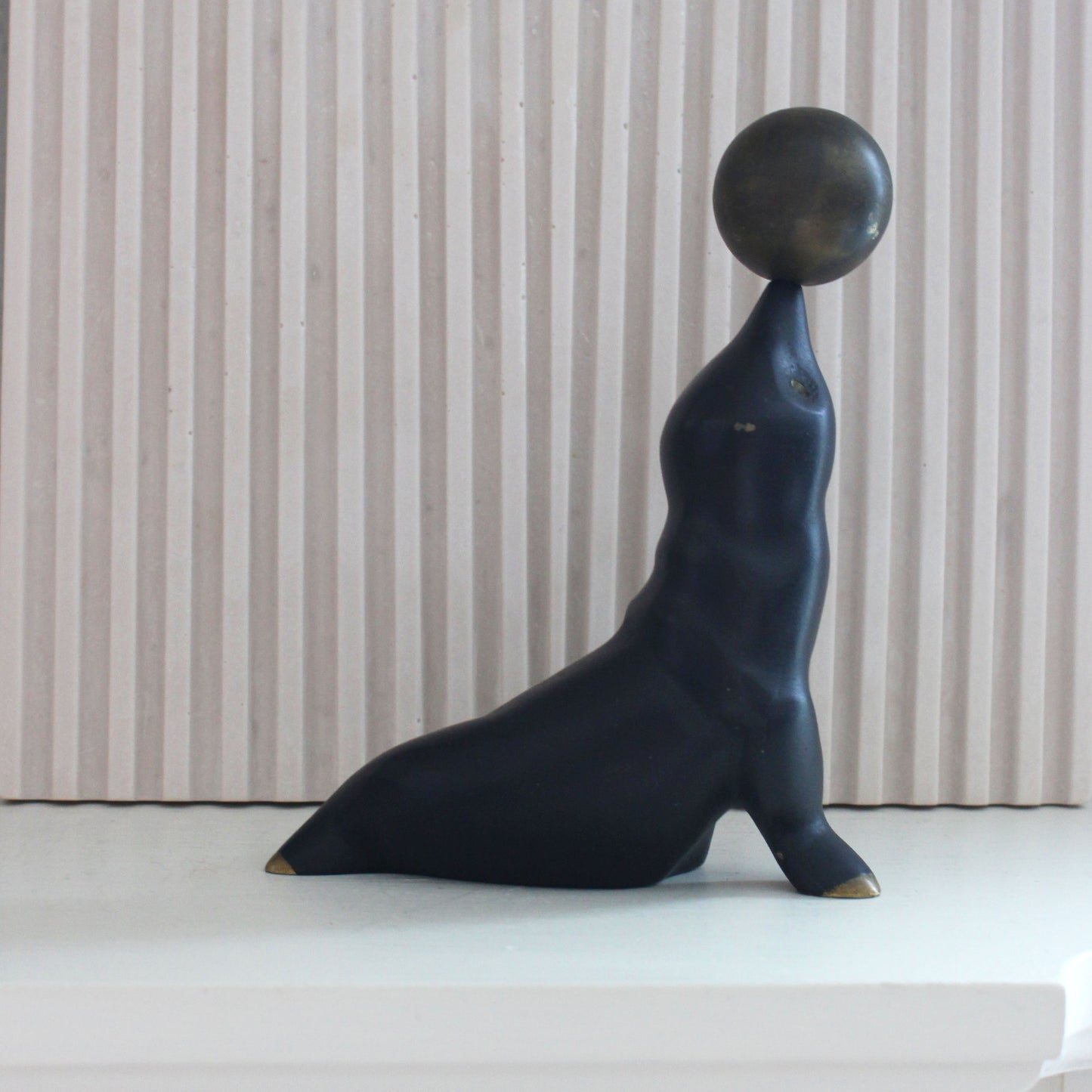 Vintage Seal Figurine with Ball
