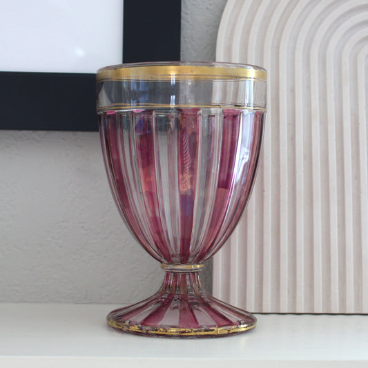 Vintage Striped Glass Vase