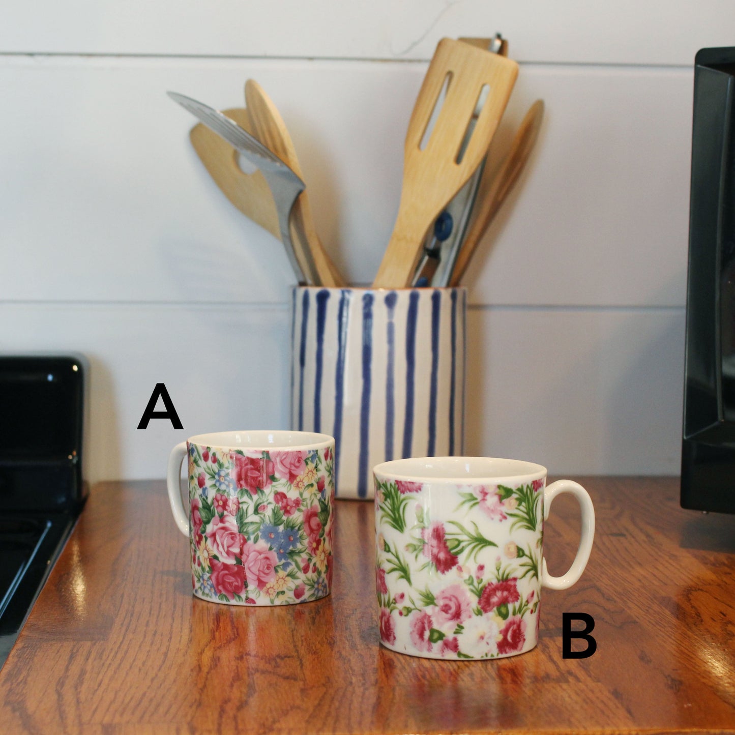 Vintage Floral Mugs, Coffee or Tea cup