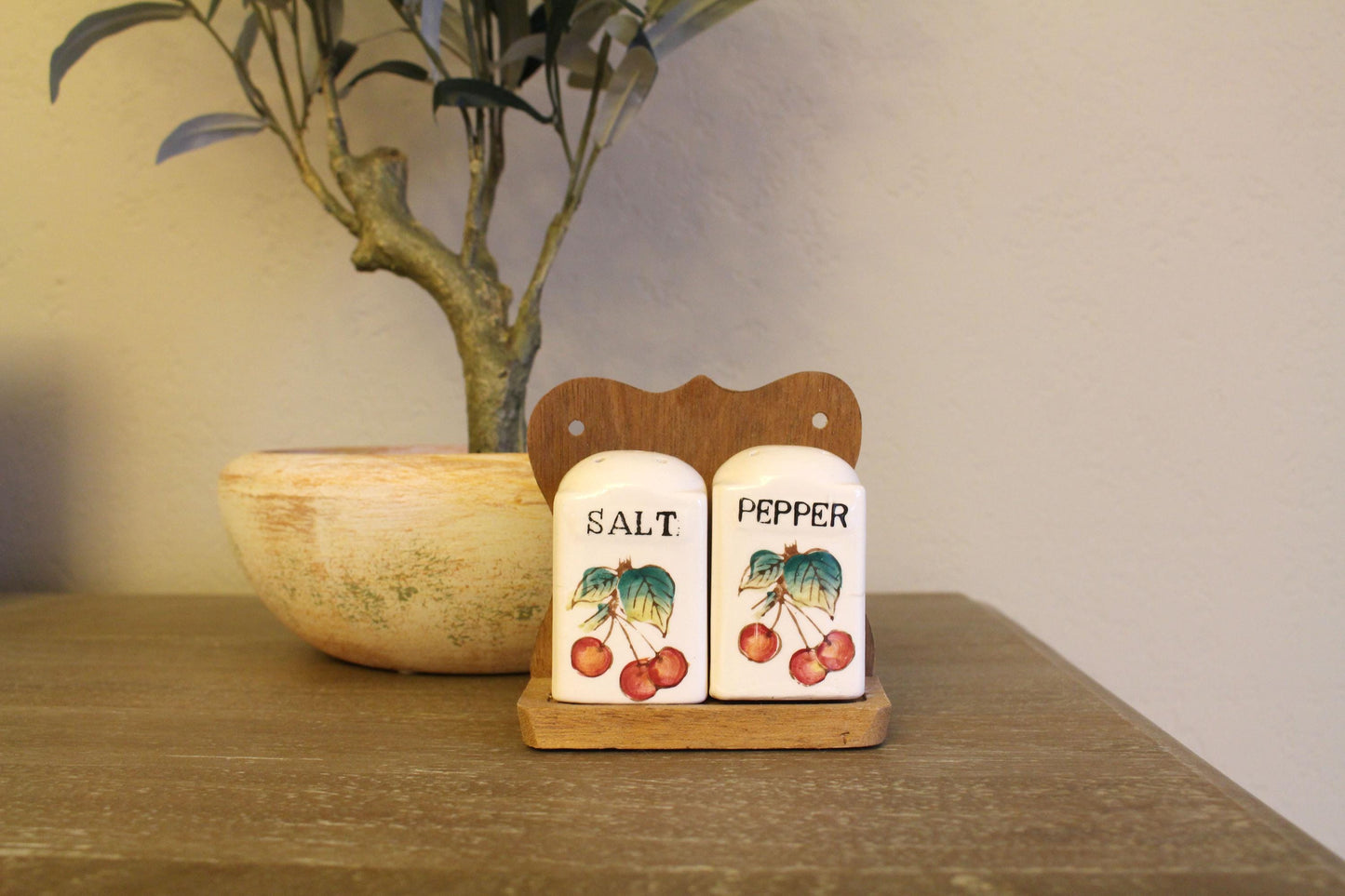 Vintage Cherry Salt & Pepper Shakers